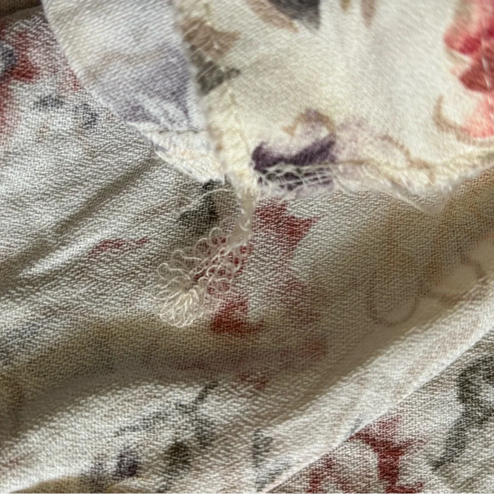 Vintage 90s Sz M Impressions of California Floral Button Down V-Neck Midi Dress - Picture 9 of 9